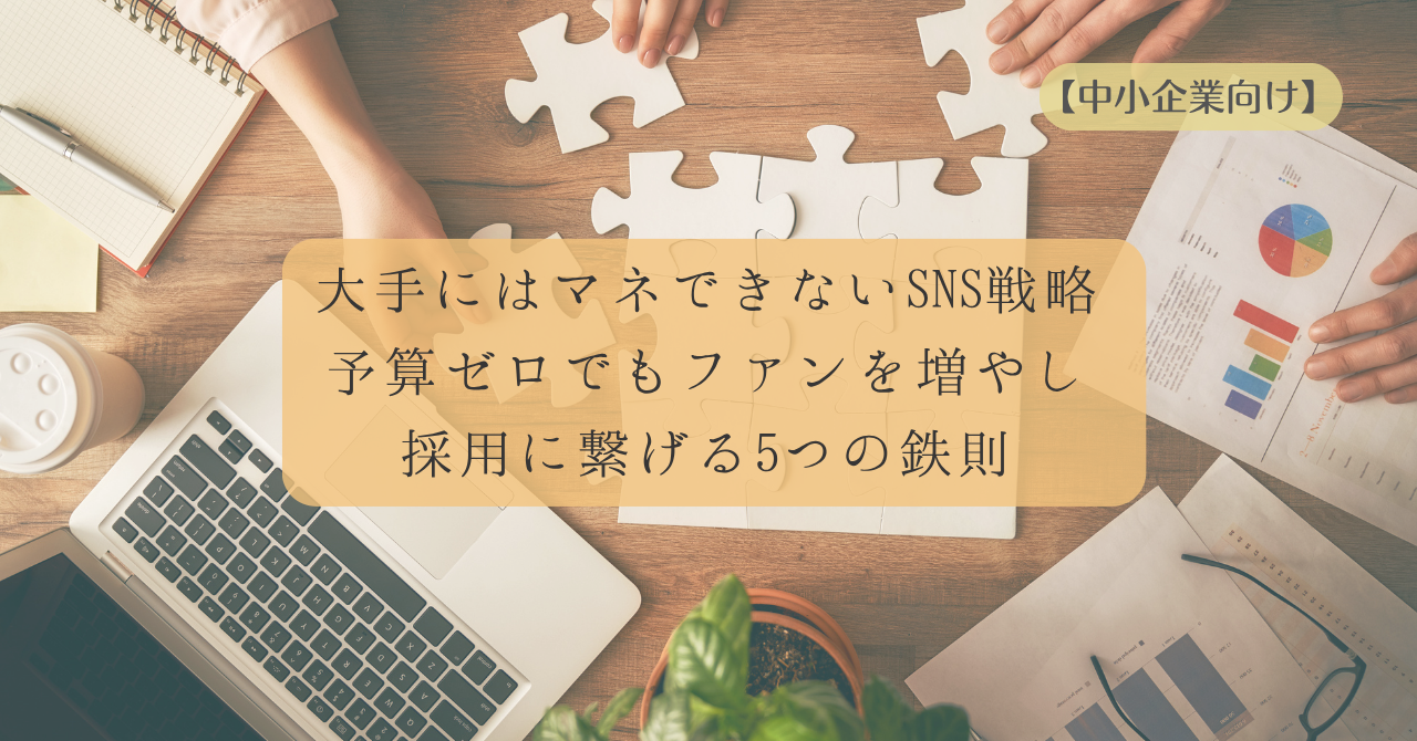 大手にはマネできないSNS戦略 予算ゼロでもファンを増やし採用に繋げる5つの鉄則