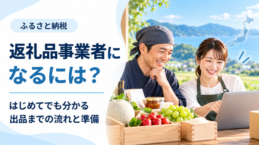 ふるさと納税への出品を検討する地域の事業者が、返礼品提供事業者になるまでの流れや必要な準備を確認している様子