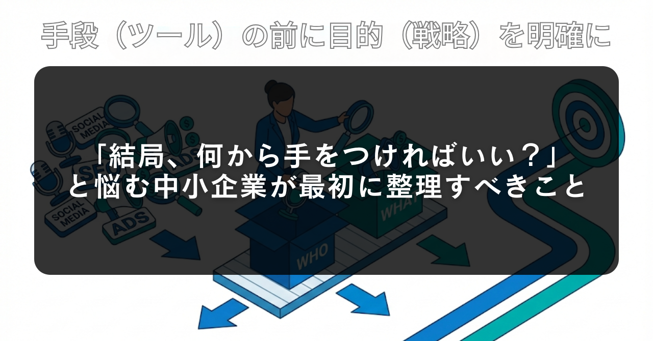 「結局、何から手をつければいい？」 と悩む中小企業が最初に整理すべきこと