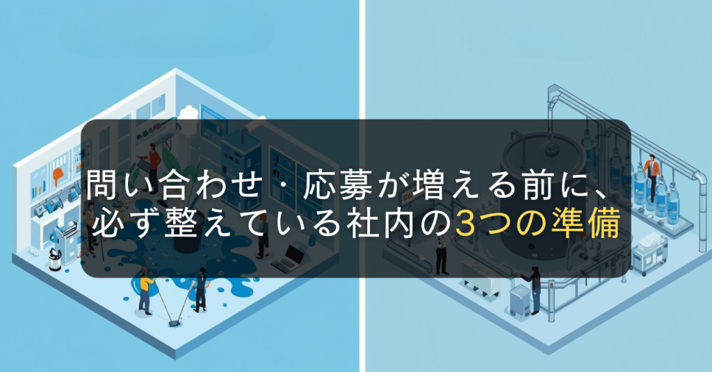問い合わせ・応募が増える前に、必ず整えている社内の3つの準備