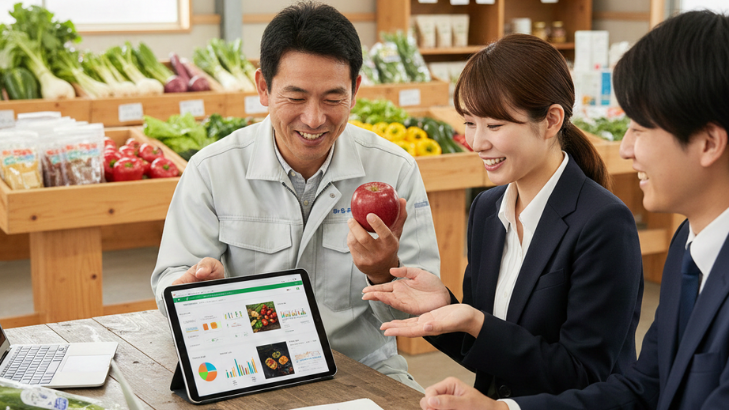 果物のふるさと納税出品支援を行っている様子